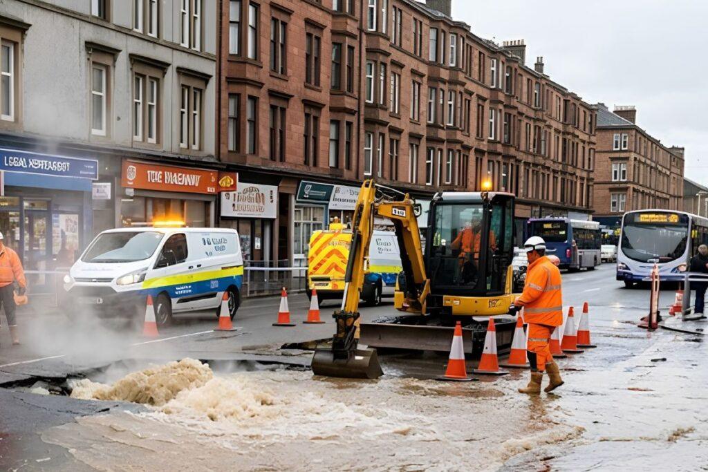 glasgow water main break shettleston road