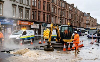 glasgow water main break shettleston road