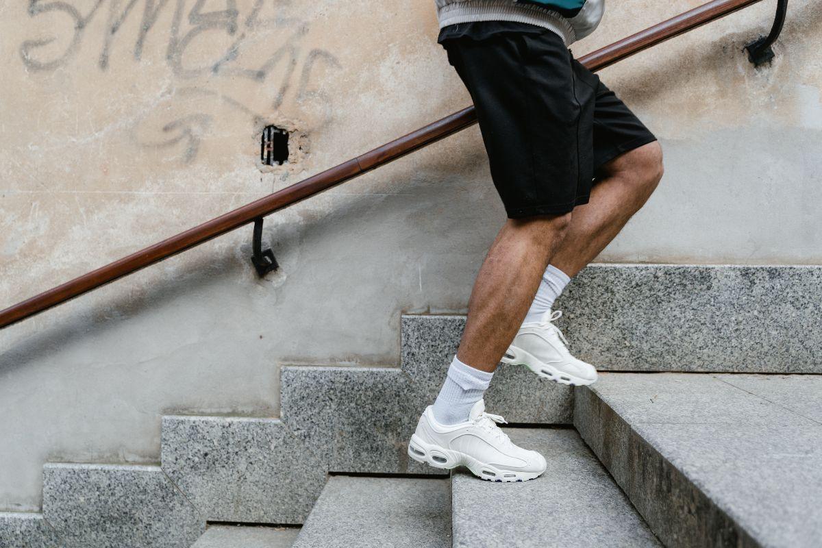 climbing stairs